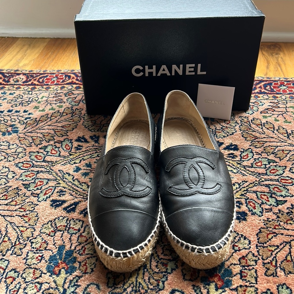Black Chanel Espadrilles (Used - Very Good Condition)